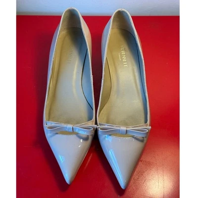 Zapatos de salón LK Bennett London para mujer 7,5 puntiagudos beige charol lazos de España Foto 1 de 4