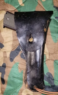 Funda vintage estilo Estados Unidos Gi 1911 mano derecha cuero negro Foto 1 de 4