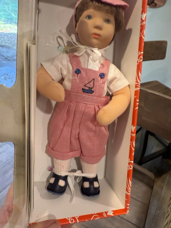 Kathe Kruse Biffy Ltd Ed 32 /80 Porcelain And Cloth Doll With Toy Blocks NRFB - Image 1 of 4