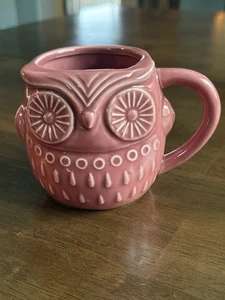 World Market Mauve Owl Reactive Glaze Figural Ceramic Mug - Picture 1 of 10