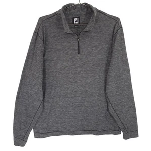 FootJoy Pullover Mens L Gray Black Heather Golf Performance 1/4 Zip Long Sleeve - Picture 1 of 8