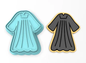 Graduation Gown Cookie Cutter & Stamp | Graduation Cap Grad School Diploma - Picture 1 of 5