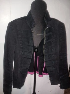 Tripp NYC Vintage Black Black Denim military goth Size M - Picture 1 of 8