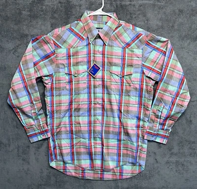 NWT Vintage Wrangler Brushpopper Shirt Men's Large 16.5 34 X-Long Tails Western - Image 1 of 4