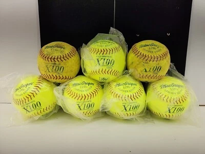 Macgregor 12" Amarillo Softbol 12YL X100 Lote De 7 BOLAS Nuevas Y Usadas Foto 1 de 4