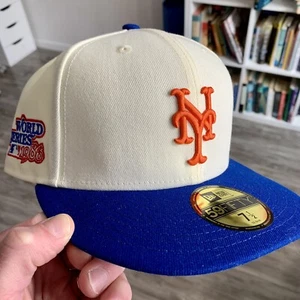 New Era 59Fifty New York Mets 1986 World Series Fitted Hat Size 7 1/2 - Picture 1 of 5