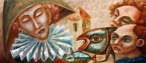 Lienzo de pintura al óleo original arte contemporáneo de Pronkin 2019 Harlequin 2 - Imagen 1 de 5