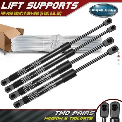 4x Soportes de elevación de ventana trasera + puerta trasera puntales de amortiguador para Ford Bronco II 1984-1990 Foto 1 de 4