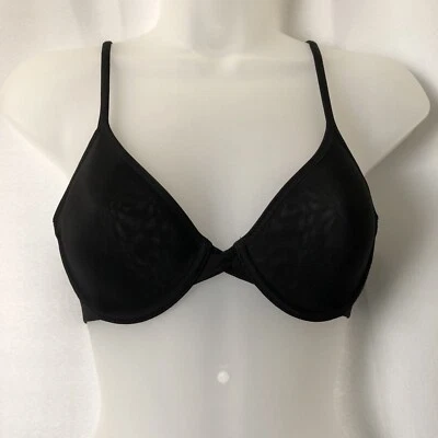 Sujetador push up On Gossamer de malla negra para mujer talla 32c Foto 1 de 4