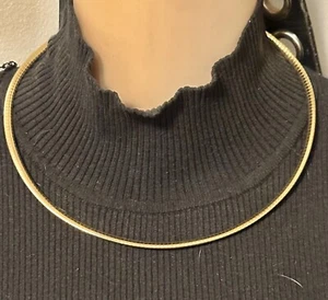 Vintage 18k gold plated choker necklace signed italy - Picture 1 of 8
