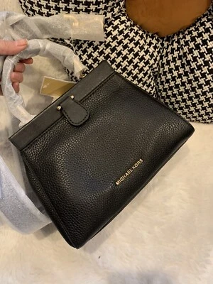 Bolso Cartera Michael Kors Gramercy Frame Pequeño de Cuero Negro Nuevo con Etiquetas Foto 1 de 4
