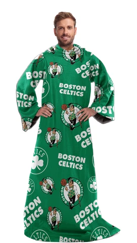 Northwest NBA Boston Celtics Toss Silk Touch Comfy Throw with Sleeves 48" x 71" Cover
