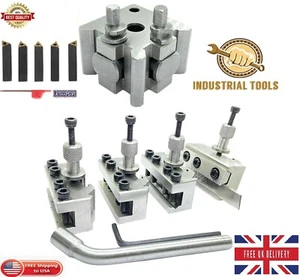 T37 Quick-Change Toolpost Mifords & Indexable Carbide Insert lathe tool 8mm set - Picture 1 of 7