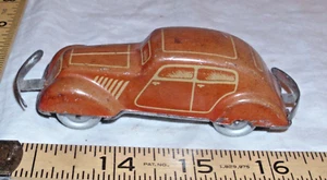 DISTLER GERMANY BUMPER CAR FORWARD and REVERSING RED TIN WIND UP TOY 1930s WORKS - Picture 1 of 3