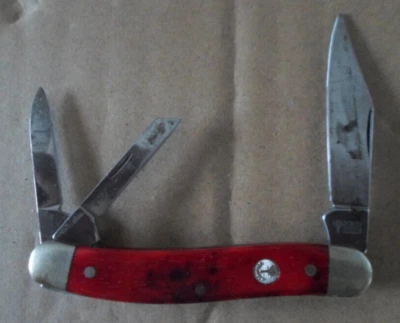 Navaja de bolsillo plegable vintage Boker Solingen Alemania 3 hojas 3,5 pulgadas cerrada Foto 1 de 3