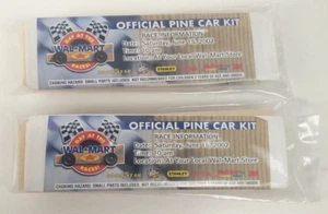 Lot of 2 Walmart Day at the Races Official Pine Car Kit 2002 Pinewood Derby NEW - Picture 1 of 3