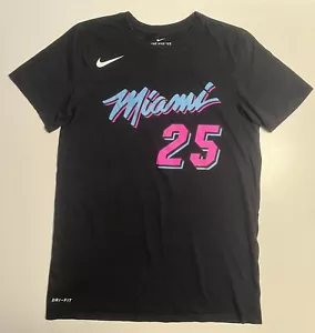 Nike NBA Miami Heat Kendrick Nunn #25 City Edition Dri-FIT Player Black T-Shirt - Picture 1 of 10