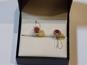 Ruby and diamond earrings. - Picture 1 of 2
