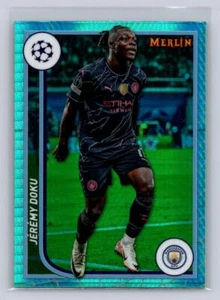 2023-24 Topps Merlin UEFA #77 Jeremy Doku - Aqua Prism Refractor - Manchester City - Bild 1 von 2