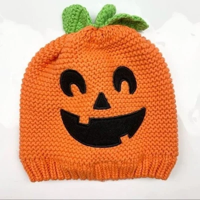 Carter's Baby Jack O' Lantern Pumpkin Knit Halloween Hat Size 3-9 Months - Image 1 of 3