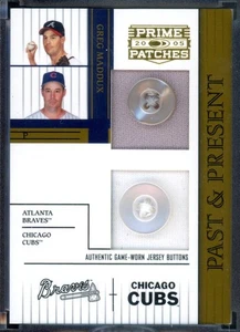 2005 Playoff Prime Patches Past & Present Greg Maddux Dual Button Jersey #1/5 - Picture 1 of 2