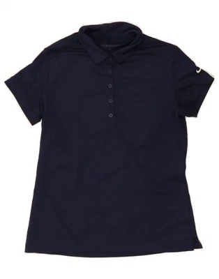 NIKE Womens Dri Fit Polo Shirt UK 12 Medium Navy Blue Polyester DL47 - Image 1 of 3