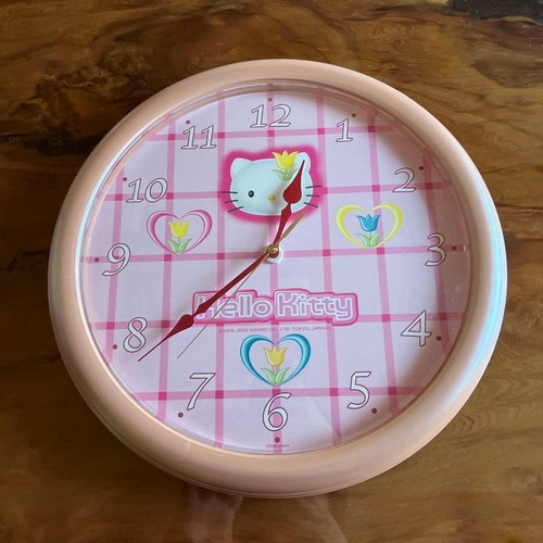 Hello Kitty Musical Wall Clock Sanrio Retro Collection Red Tested