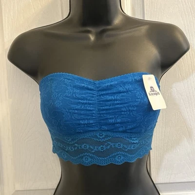 NWT b.tempt'd by Wacoal Women’s Peacock Blue Lace Kiss Bandeau Strapless Bra S - Image 1 of 4