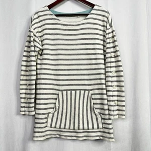 Soft Surroundings Striped Sweater Womens Small Pocket Pullover Knit Blend White - Picture 1 of 10