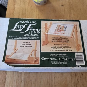 Solid Hardwood Oak Scroll Lap Frame & Stand Tomorrow's Treasures New in Box - Picture 1 of 5