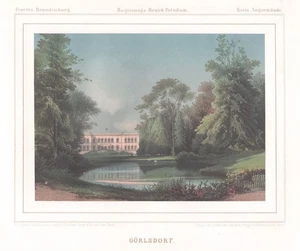 Schloss Görlsdorf Angermünde Uckermark Brandenburg Farblithographie Duncker 1870 - Picture 1 of 1