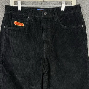Empyre Shorts Mens 32 Black Corduroy Loose Fit Relaxed Skater Baggy Y2K Grunge - Picture 1 of 11