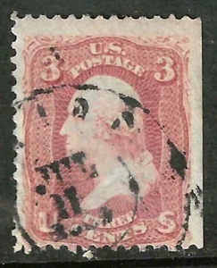 Sc #65 JULY 11 Date Cancel 3 Cent Washington 1861 Civil War US 44E15 - Picture 1 of 2