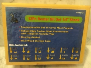 Blue Set of 12 Piece,Tungsten Carbide tips,Robust High Carbon Steel Router Bits  - Picture 1 of 3