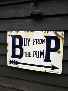 BP ENAMEL SIGN BP FROM THE PUMP MOTOR SPIRIT PORCELAIN SIGN BRITISH PETROLEUM