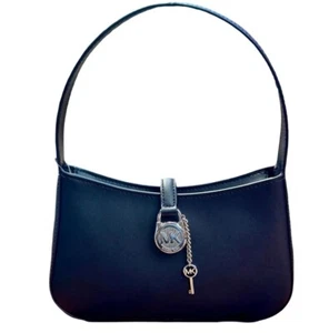 Michael Kors Lyra Small Pouchette Leather With Lock And Key NWT - Picture 1 of 3
