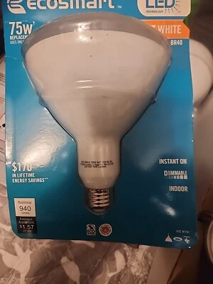 EcoSmart 75-Watt Equivalent BR40 Dimmable Soft White LED Light Bulb (6-Pack) - Image 1 of 4