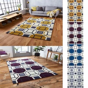 Contemporary Hong kong 9238 Hand Tufted Livingroom / Bedroom Geometric Rug - Picture 1 of 5