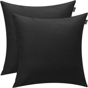 Thmyo 2 Pack 100% Cotton Solid Decorative Square Throw Pillow Covers Halloween D - Picture 1 of 9