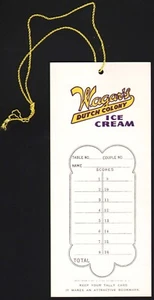 Vintage tally card WAGARS Dutch Colony Ice Cream #3 cross stitch Troy New York - Picture 1 of 3