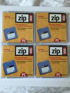 Pack of 4 iomega Zip 100 Disk w/ Cases - Picture 1 of 1