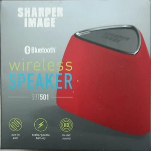 NEW Sharper Image Bluetooth Wireless Speaker STB501 - Red -NEW Still Sealed - Picture 1 of 3