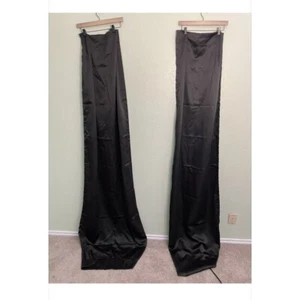 Mainstays Black Curtain Panels  Set of 2 30” X 84” Each Shiny Look Rod Pocket - Picture 1 of 7