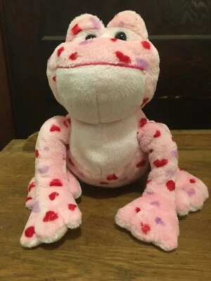 Webkinz Love Frog Stuffed Animal Pink Frog Plush with hearts NO CODE - Image 1 of 4