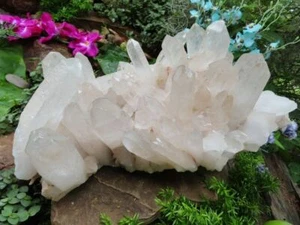 Natürlicher XXL geätzter Quarz Kristall Cluster aus Madagaskar - Bild 1 von 9