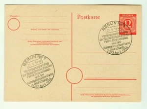 Germania 1946 (21 aprile) Cartolina Postale 12 Pfennig Cancelleria. Berlino annulla - Foto 1 di 2
