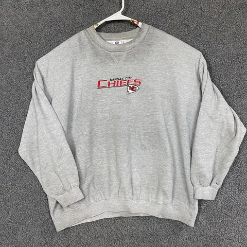 Vintage Kansas City Chiefs XXXl Sweater Embroidered Spellout NFL Cover