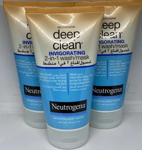 3x Neutrogena Deep Clean Invigorating 2in1 Wash & Mask 150ml - Picture 1 of 2