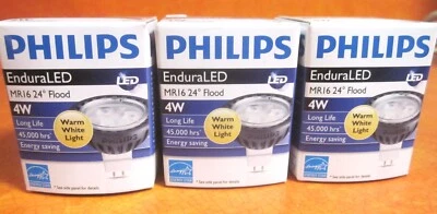 Philips EnduraLED 4GU5.3MR16-1 - MR16 24 Degree Flood - 4W - 45000Hrs - X3 - Image 1 of 3