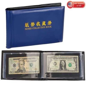 60x Blue Paper Money Currency Banknote Collection Album Pocket Book Storage 2024 - Picture 1 of 7